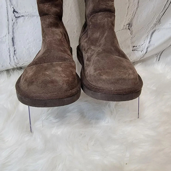 UGG Australia Roslyn Womens Brown Suede Zip Side Tall Shearling Winter Boots 7 - Picture 8 of 15